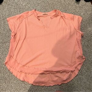 Dress Up Coral Waffle Knit Top